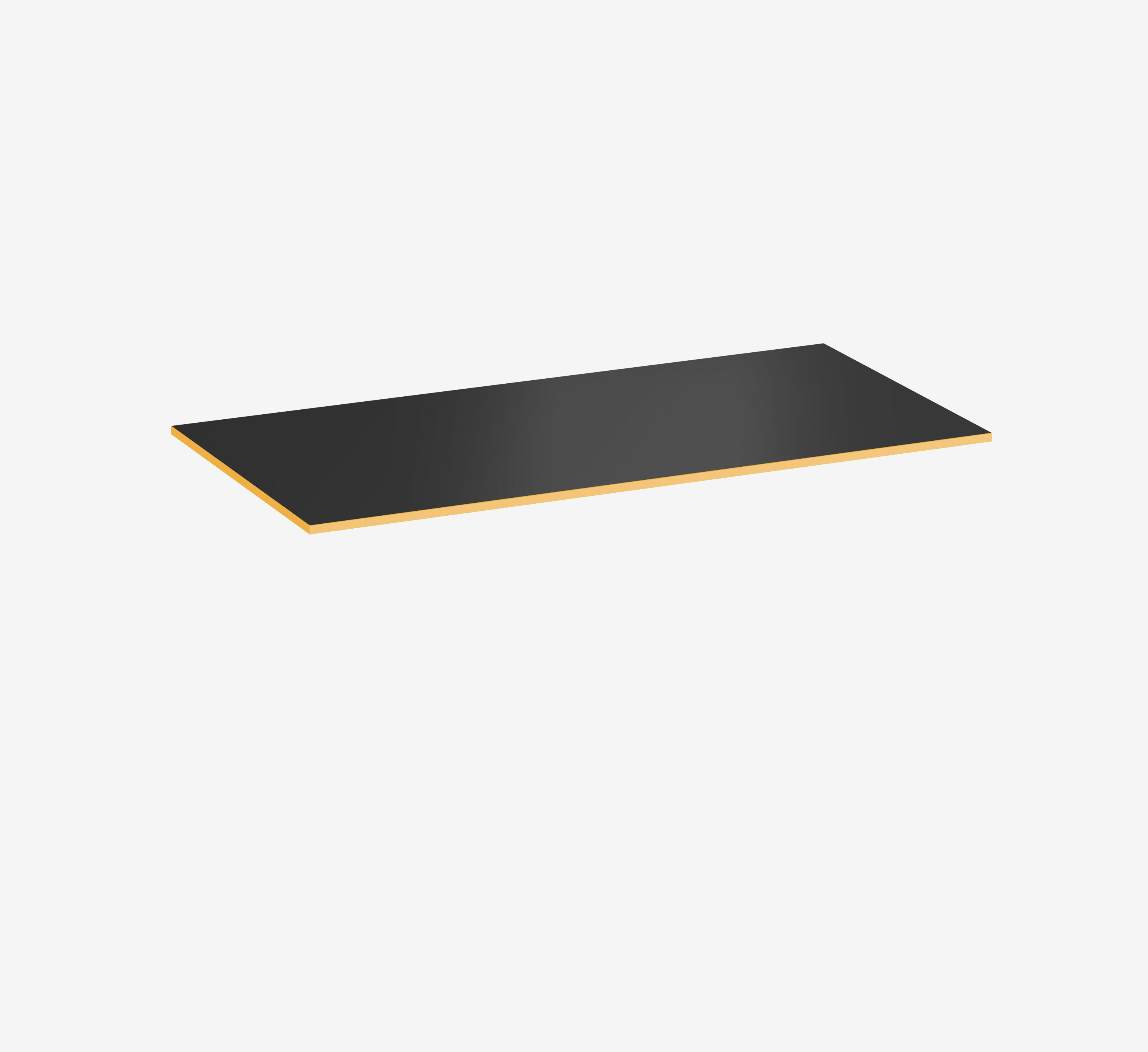 Gaming Tafelblad Rechthoek, Zwart, Silk Touch, 1600 x 800 x 19 mm, Rand Sundown