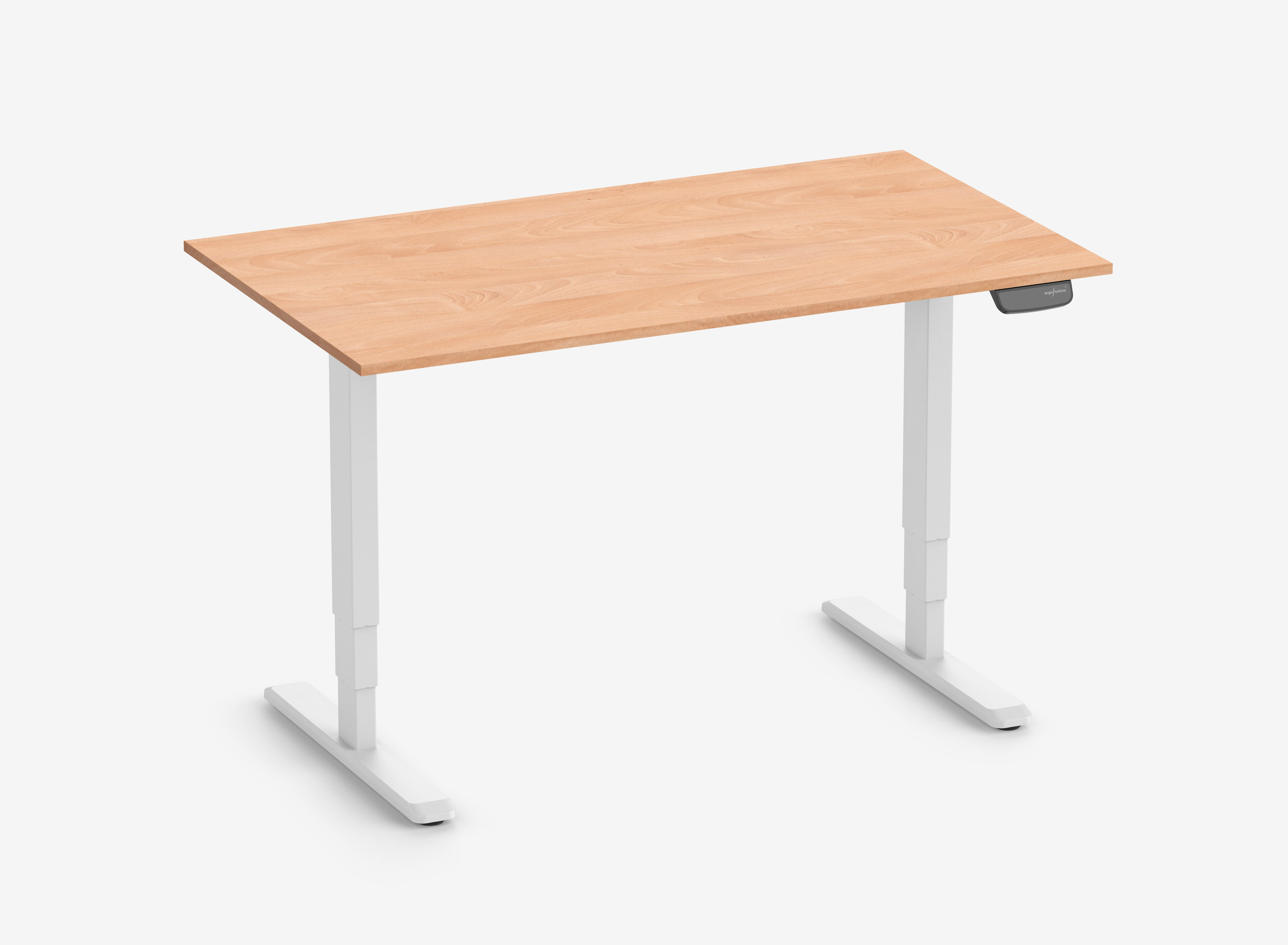 PRIMUS Speed rechthoekig bureau, frame wit, tafelblad 1400 x 800 x 19 mm beukenhout