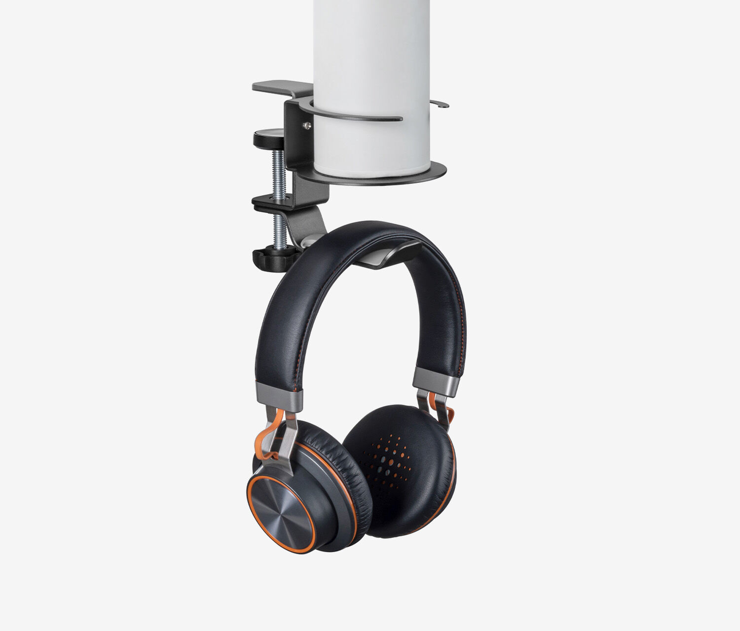 Headset houder met geïntegreerde bekerhouder