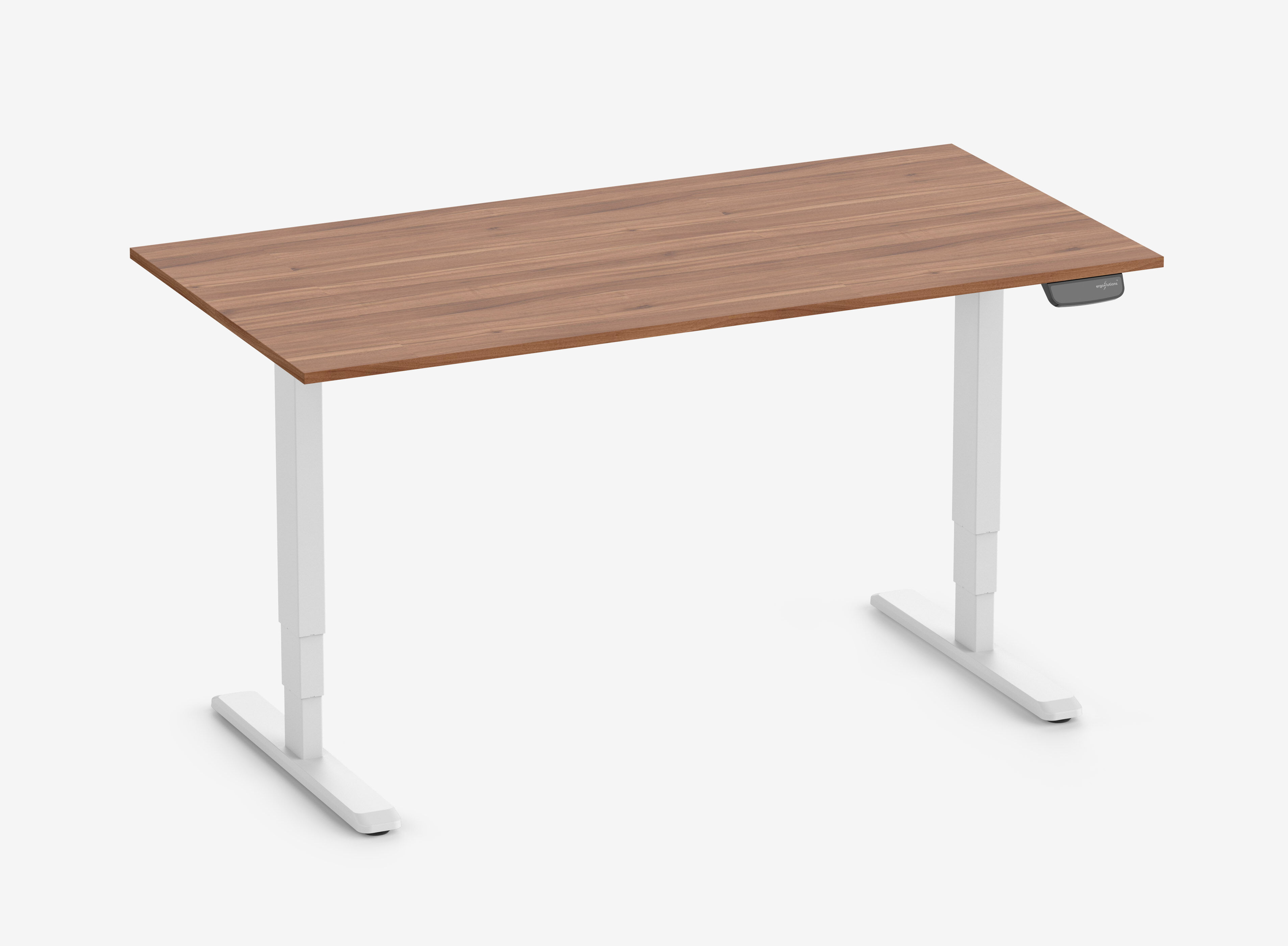 PRIMUS Rechthoekig bureau, frame wit, tafelblad 1600 x 800 x 19 mm walnoot