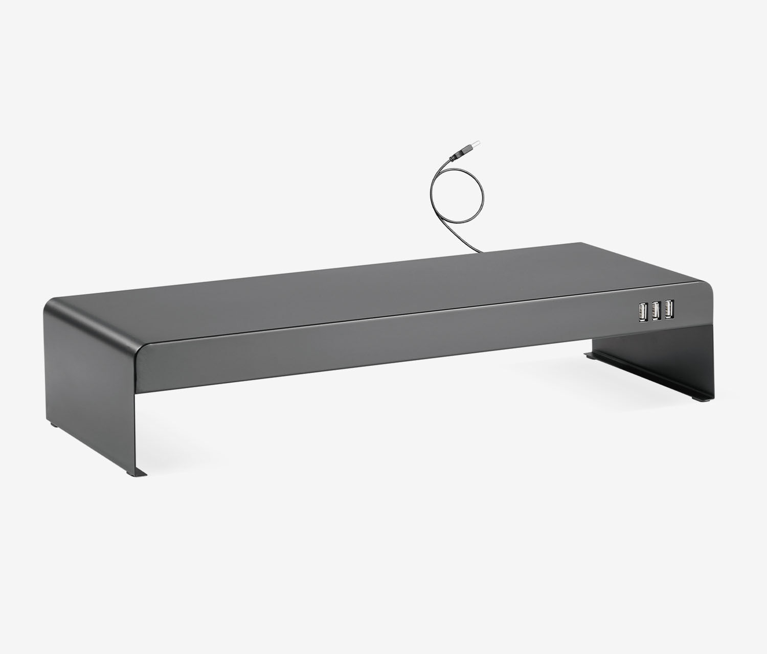 Stalen monitorverhoging met 3-poorts USB-hub