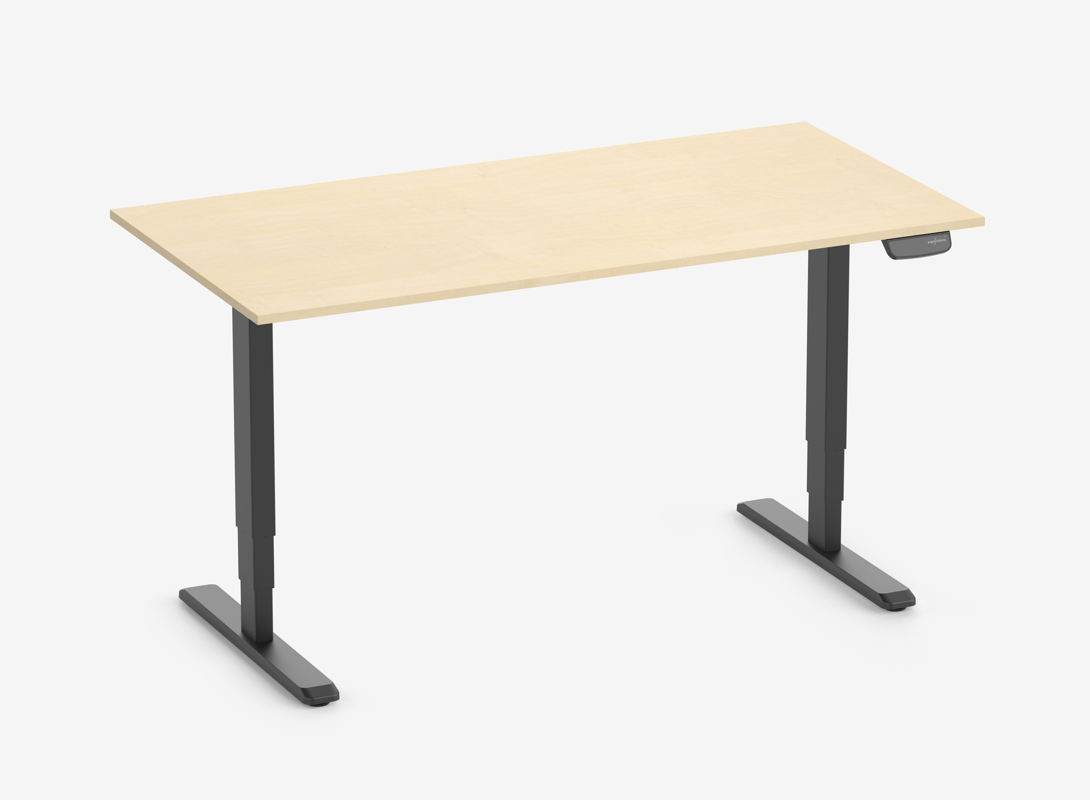 PRIMUS Rechthoekig bureau, frame zwart, tafelblad 1600 x 800 x 19 mm berkenhout