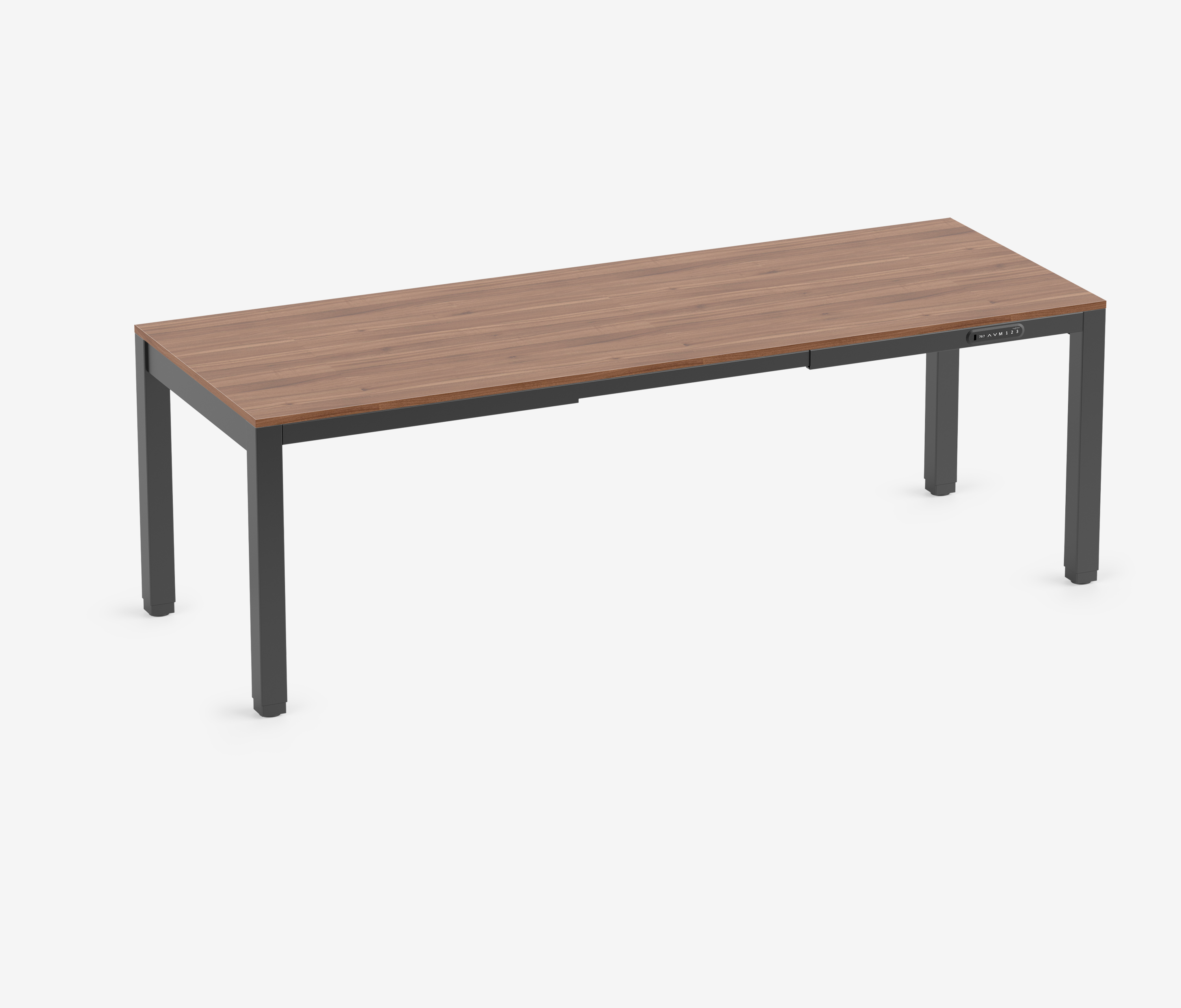 PRIMUS 4-Poot Bureau Zwart Notenhout 2200 x 800 x 25 mm